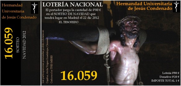 Participación de lotería de Navidad 2012 - Jesús Condenado